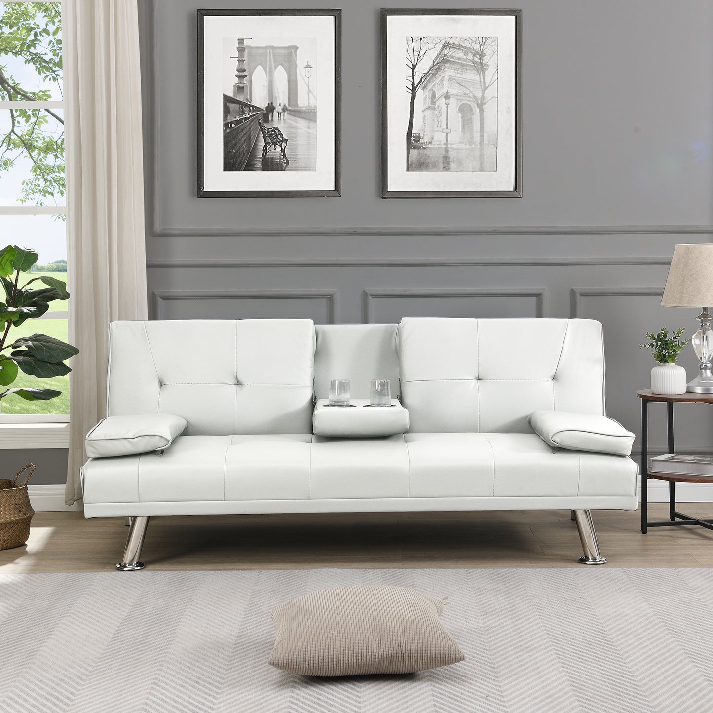 Devo Convertible Sofa Bed  - White