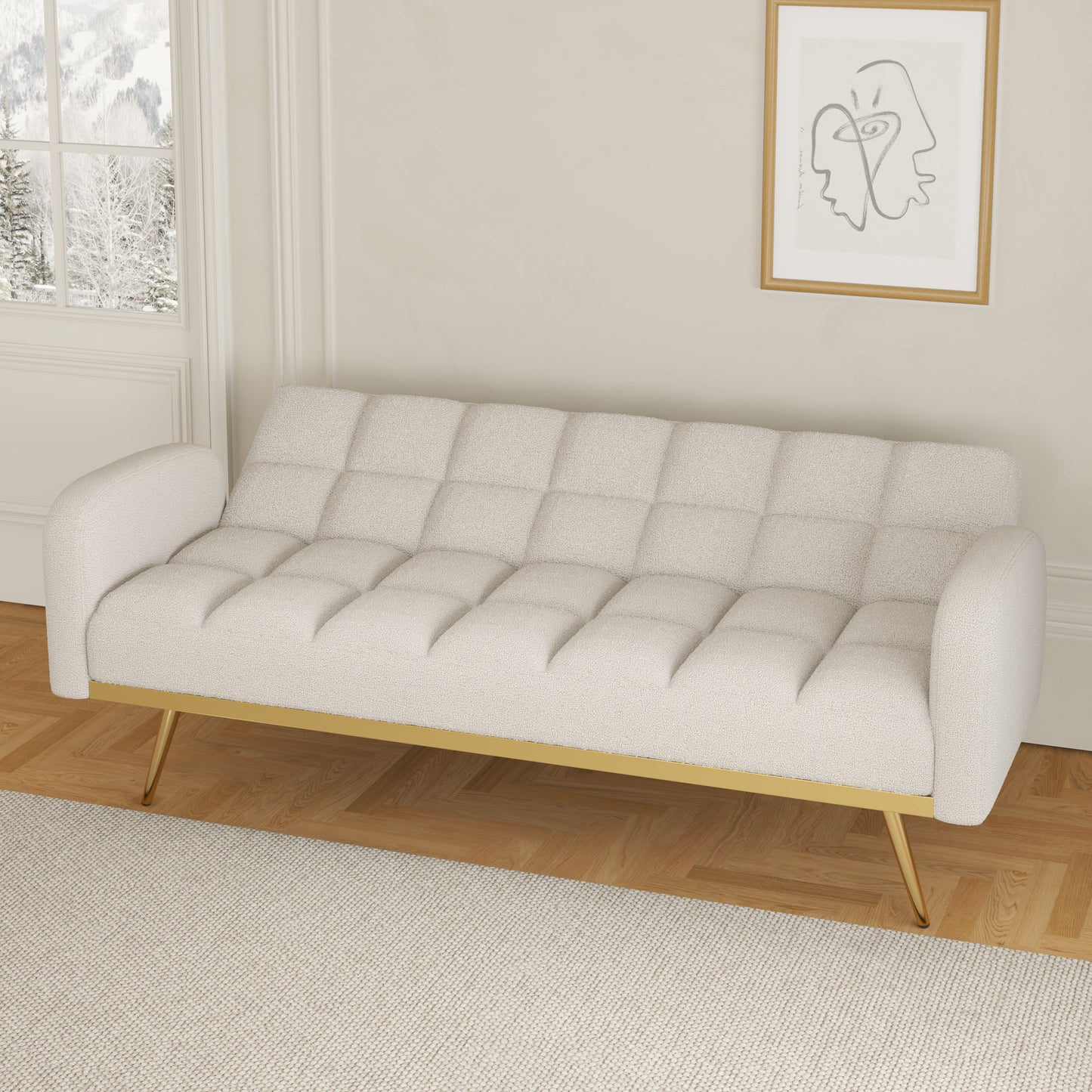 Sonic Convertible Sofa Bed- Beige