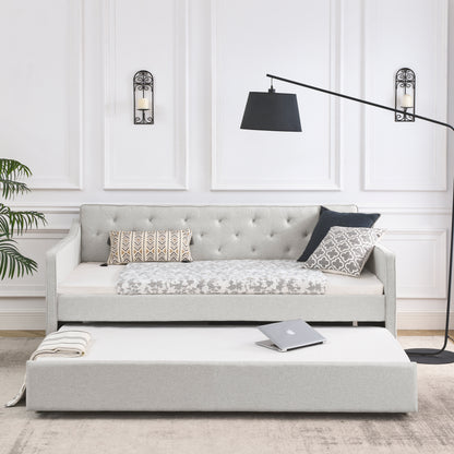 Hana Twin Size Daybed with Twin Size Trundle - Beige