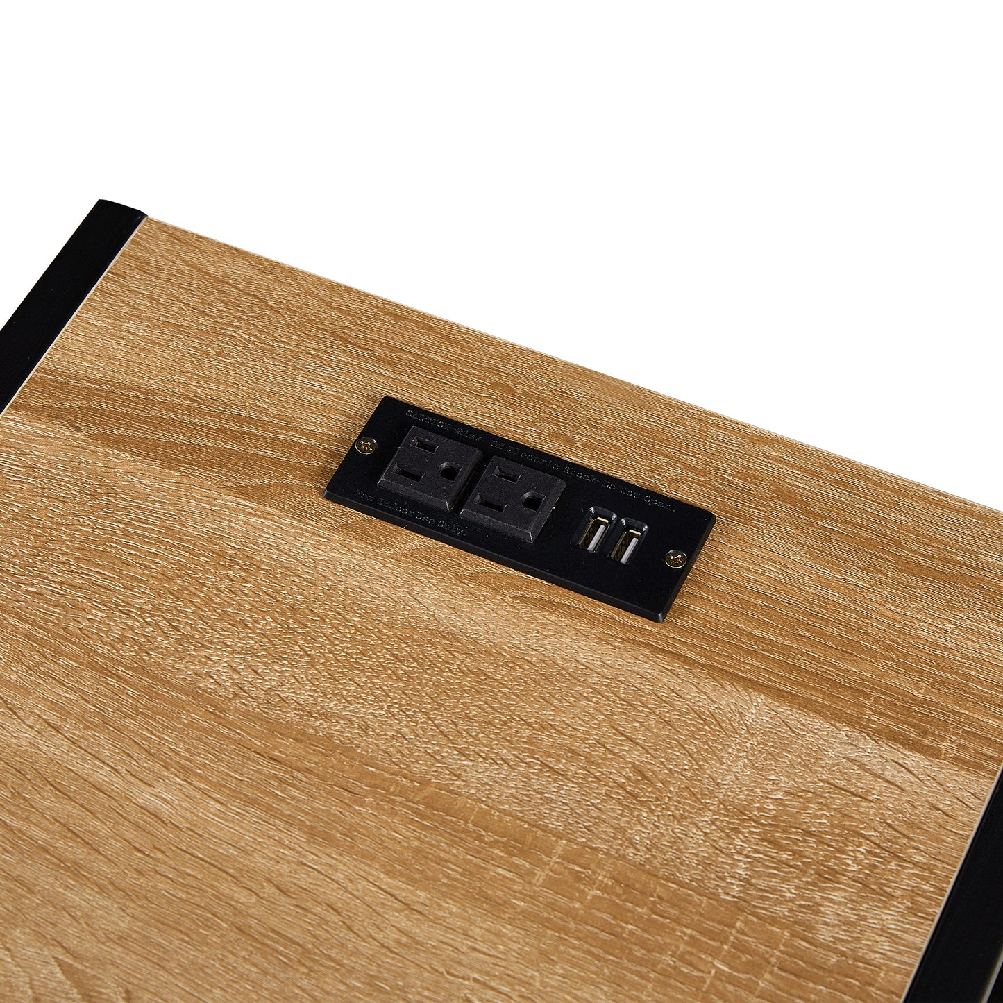 Mena II Rattan Nightstand  with Power Outlet & USB Ports ( Set of 2) - Natural