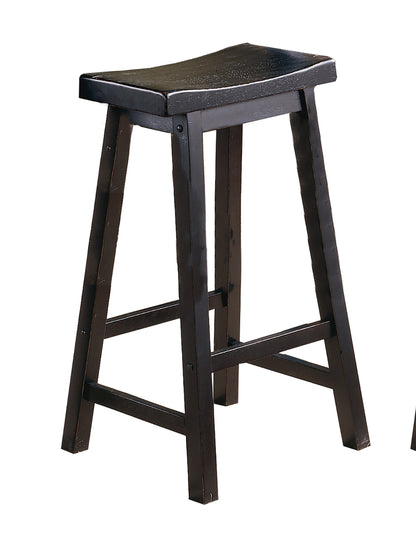 Solid Wood 29-inch Counter Height Stools - Black Set of 2