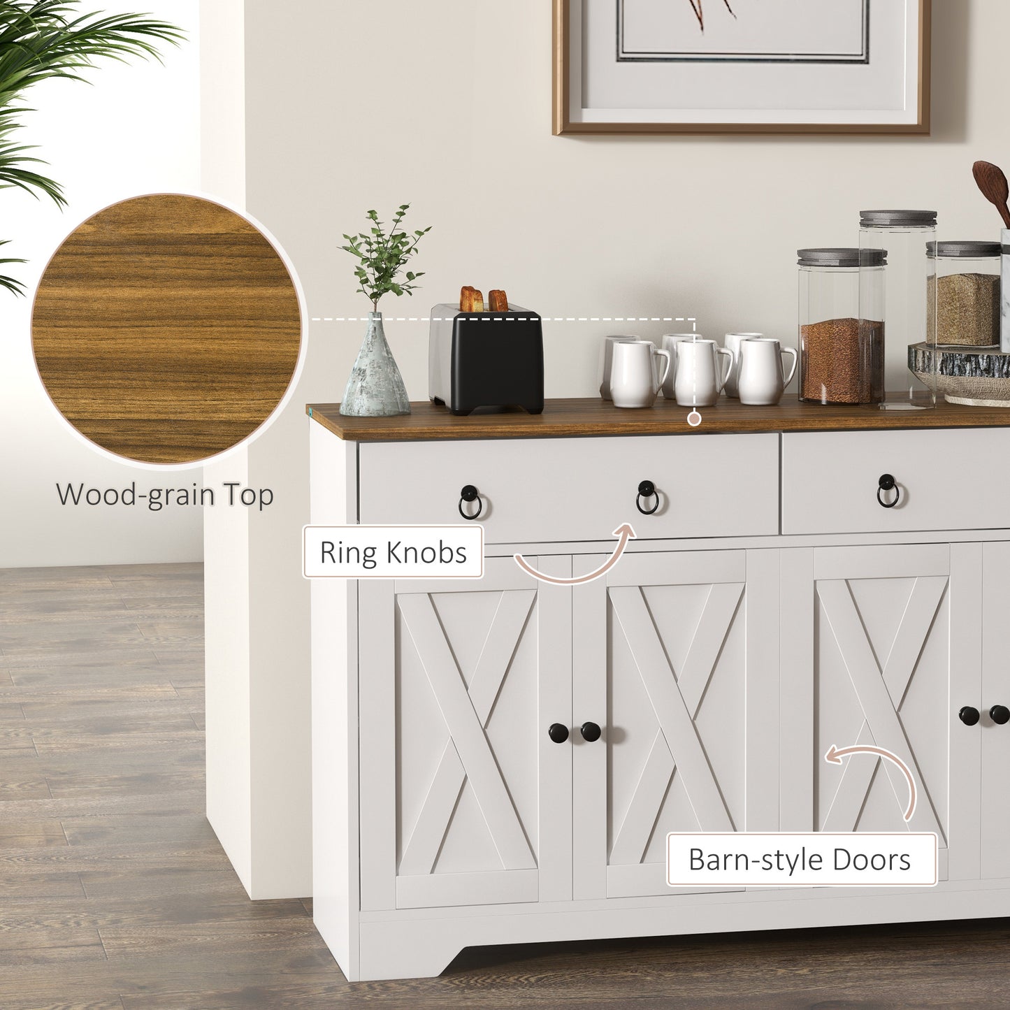 Moderna Farmhouse Sideboard Buffet