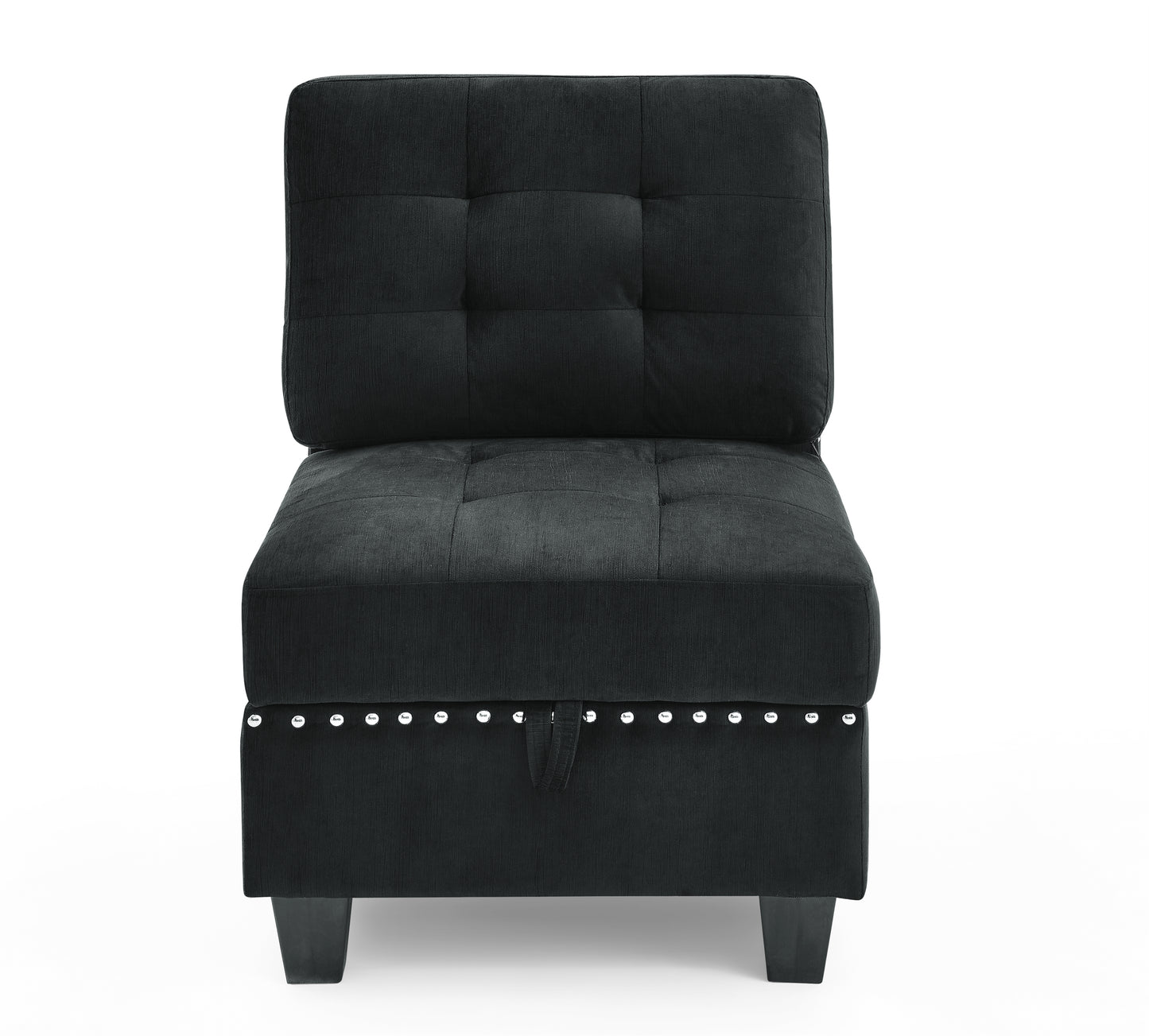 Supa Modular Sectional Velvet Sofa Set 2 - Black