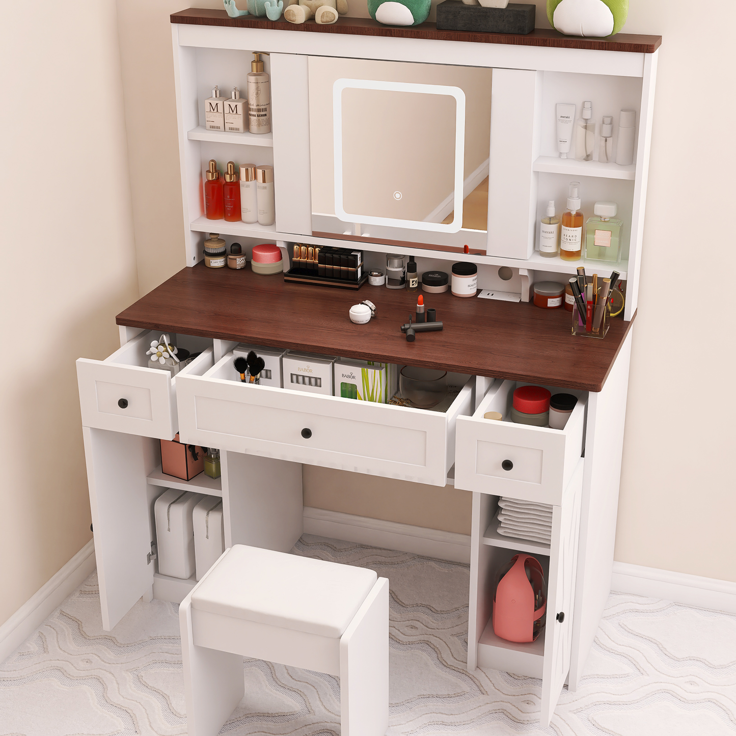 Cleo III Makeup Vanity Desk Set