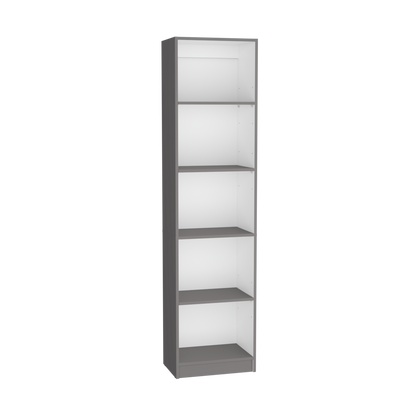 Kris Bookcase with 5-Tier Shelves - Gray