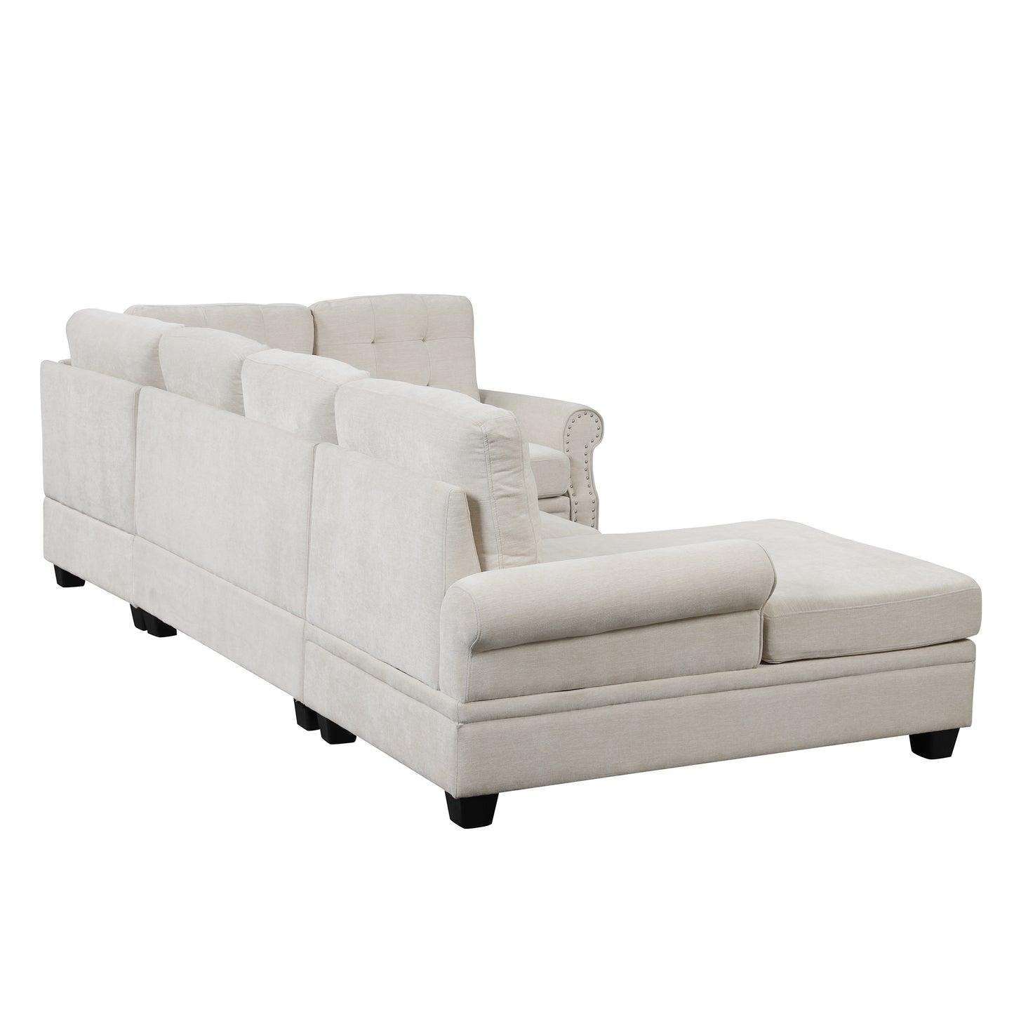 Aisha Modern U-Shaped Corner Sectional Sofa - Beige