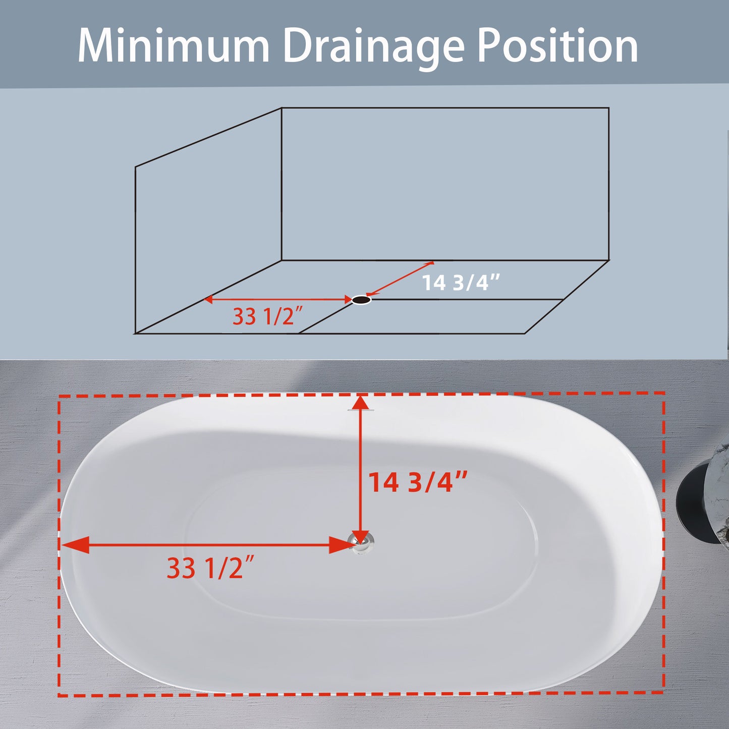 Nuvo 67" Acrylic Free Standing Oval Shape Soaking Tub - Matte Black