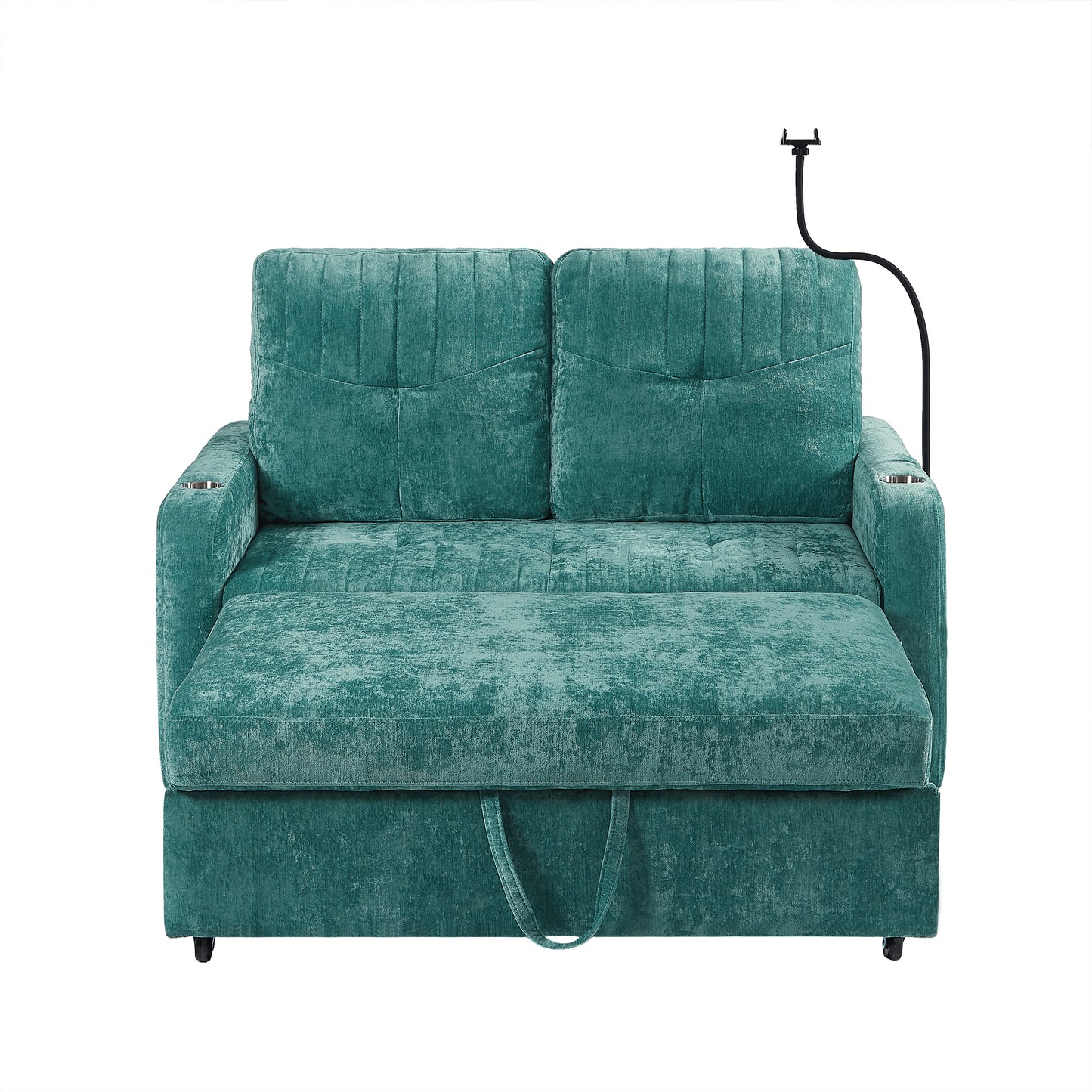 Rita Loveseat Pull-out Sofa Bed with Adjustable Backrest - Teal