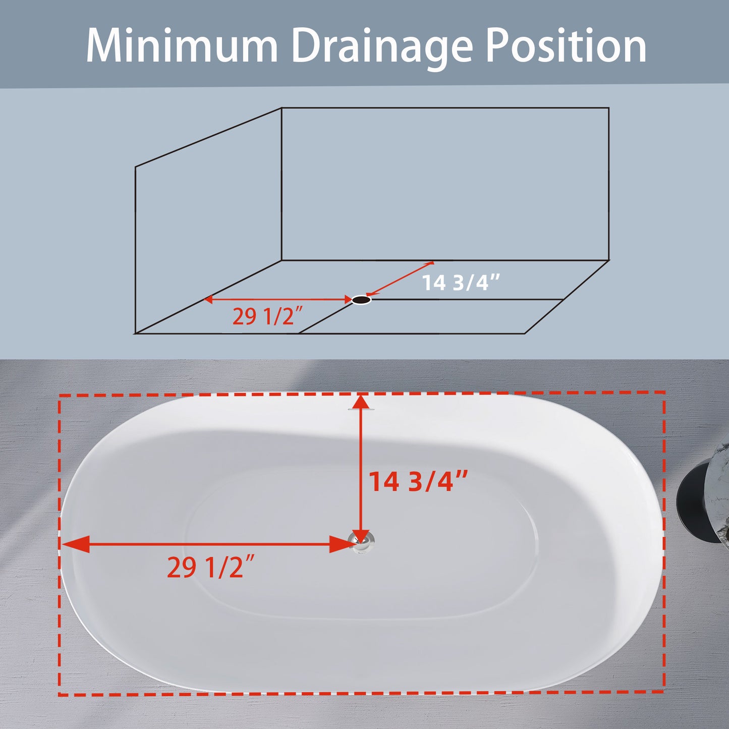 Nuvo 59" Acrylic Free Standing Oval Shape Soaking Tub - Gloss White