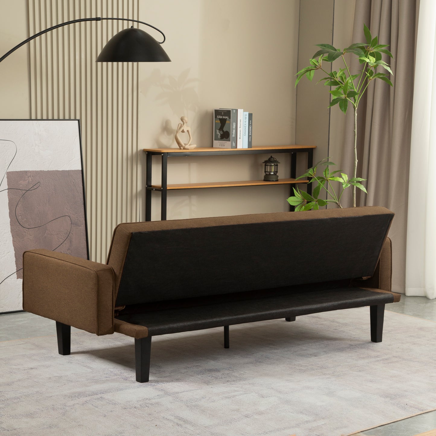 Aziza Convertible Sofa Bed - Dark Brown