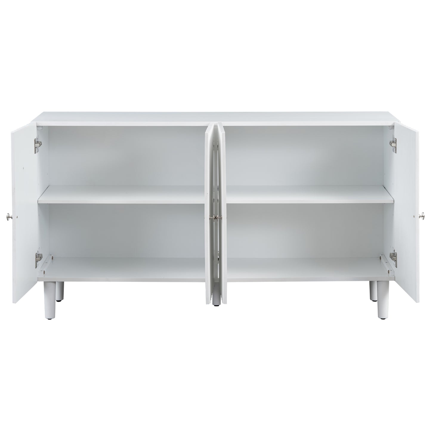 Butler Wavy Pattern Doors Sideboard Buffet - White