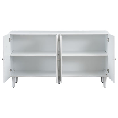 Butler Wavy Pattern Doors Sideboard Buffet - White