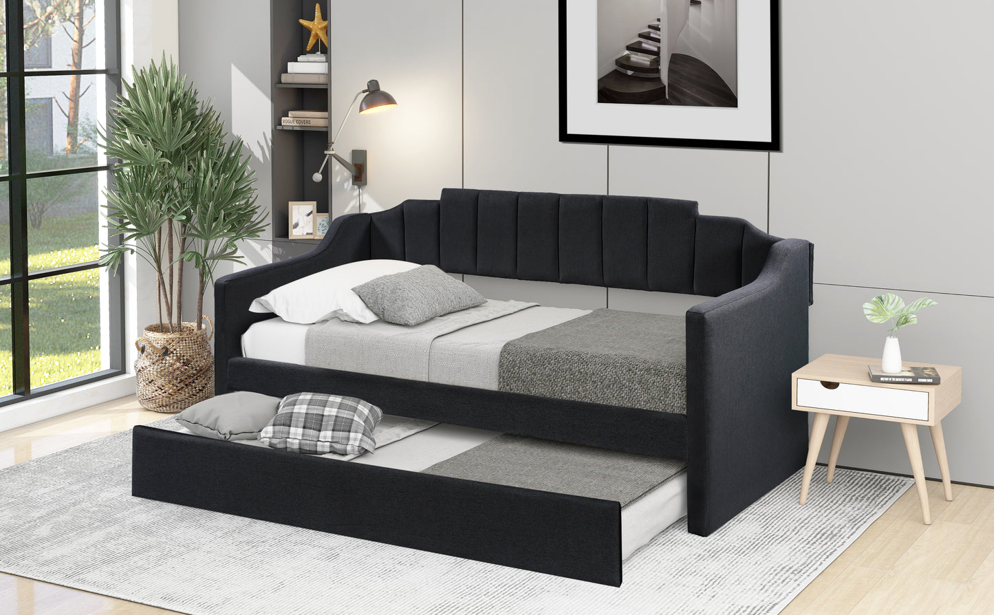 Yuma  Twin Size Daybed with Trundle - Black