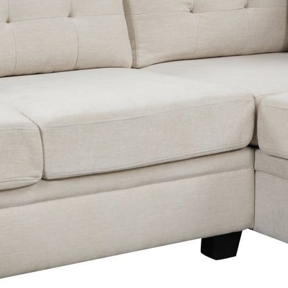 Aisha Modern U-Shaped Corner Sectional Sofa - Beige