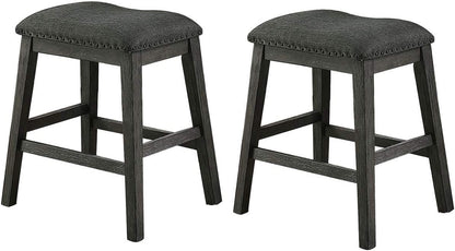 Cushion Seat Modern Contemporary Counter Stool - Grey Set of 2