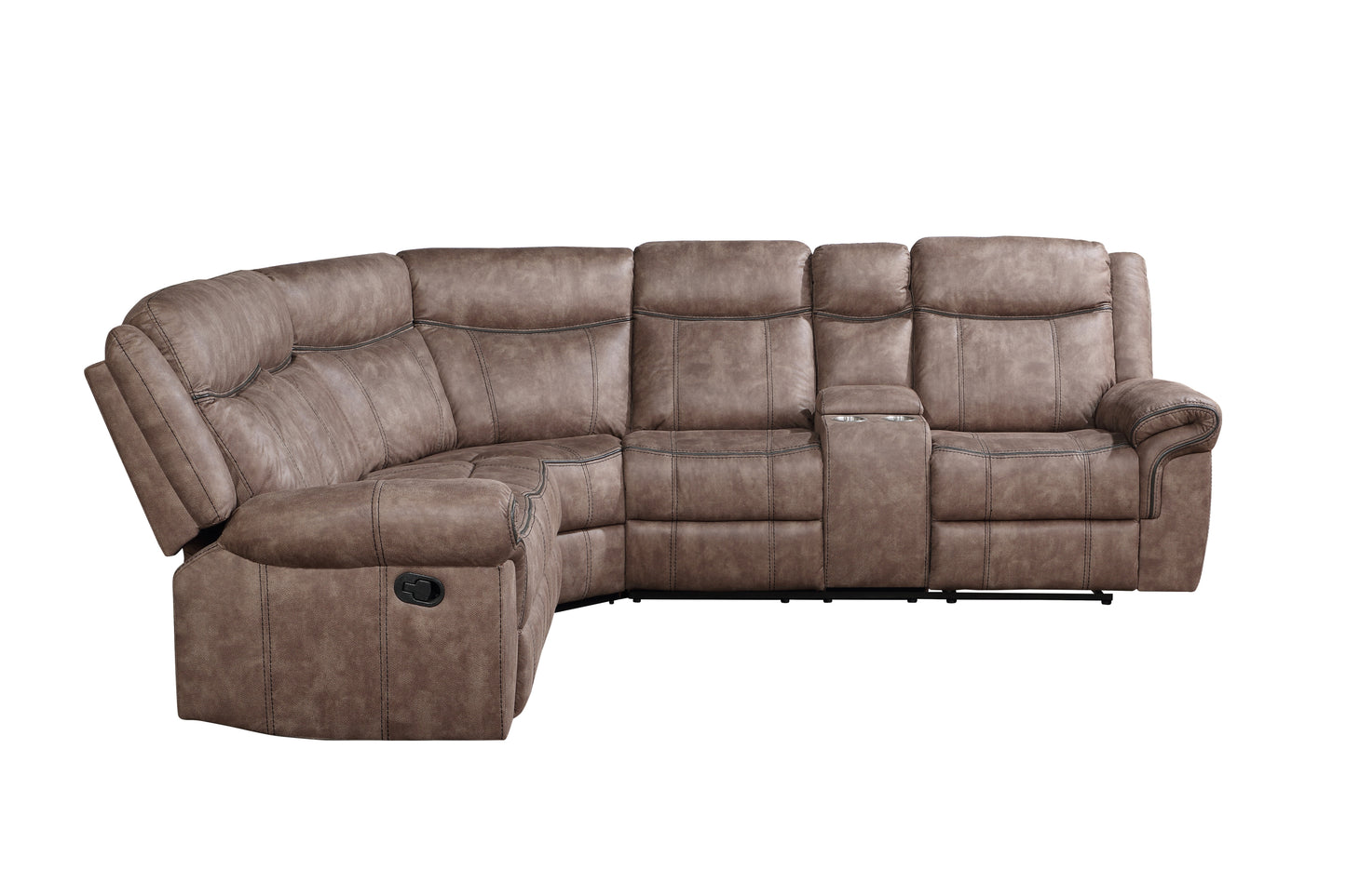 Dollum Velvet Sectional Sofa - Chocolate