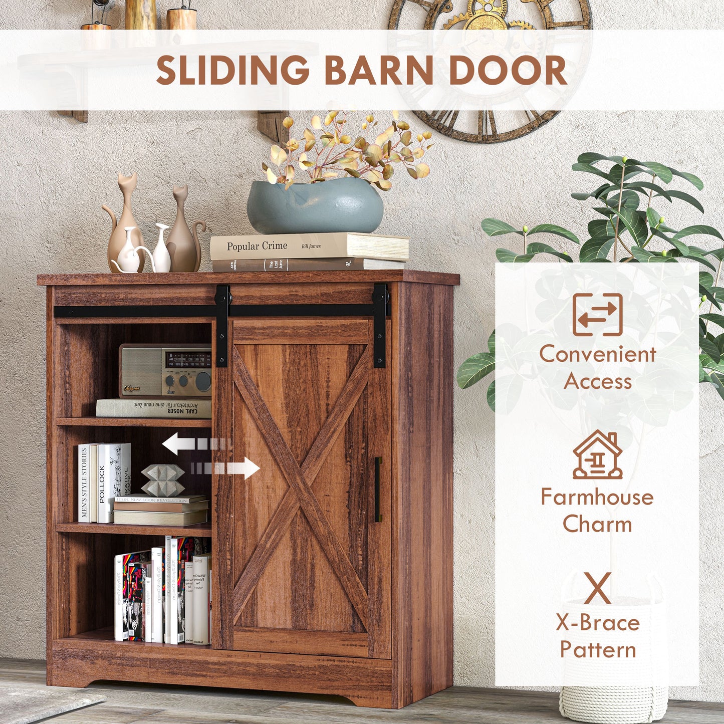 Arredo Farmhouse Sideboard Buffet - Brown