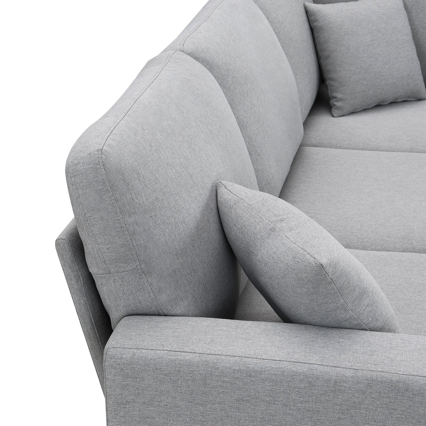 Aria 5-Seat Modular Sectional Set with Convertible Ottoman - Gray