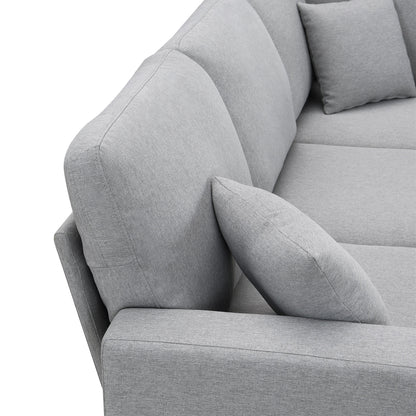 Aria 5-Seat Modular Sectional Set with Convertible Ottoman - Gray