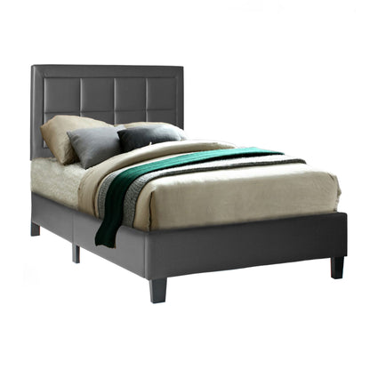 Go Green Woods Elegant Faux Leather Upholstered Panel Bed Twin