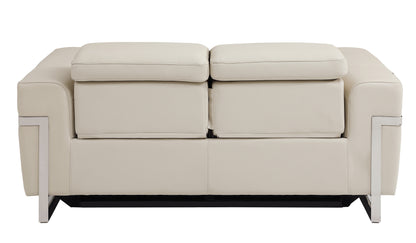 Regal Top Grain Italian Leather Loveseat with Power Recliner - Beige