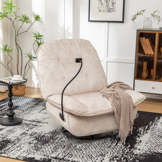 Tate Swivel Gliding Rocking Chair - Ivory