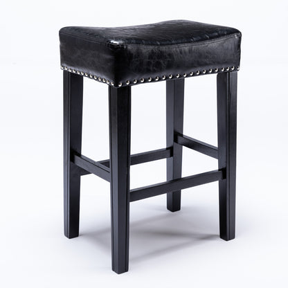 Barn Counter Height 26" Bar Stools - Black  Set of 2