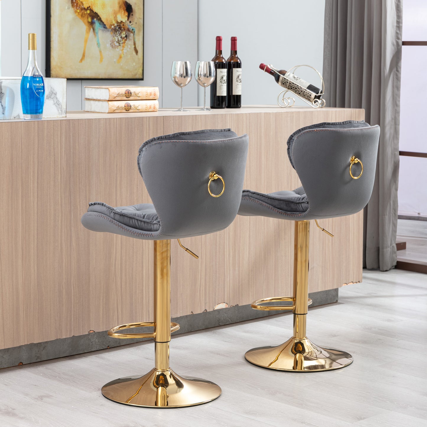 Layer Luxe Bar Stools - Gray Set of 2