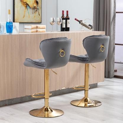 Layer Luxe Bar Stools - Gray Set of 2