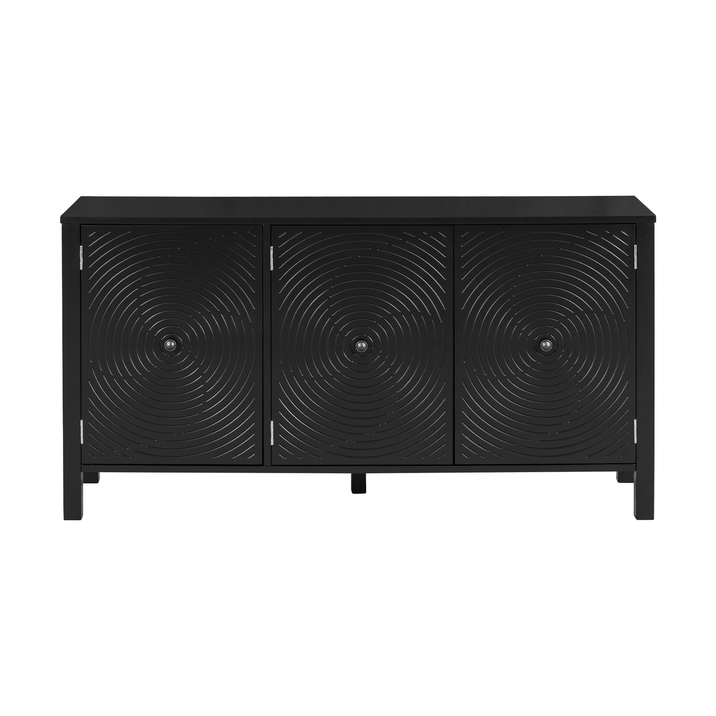 Evie Artistic Three-Door Sideboard Buffet - Black
