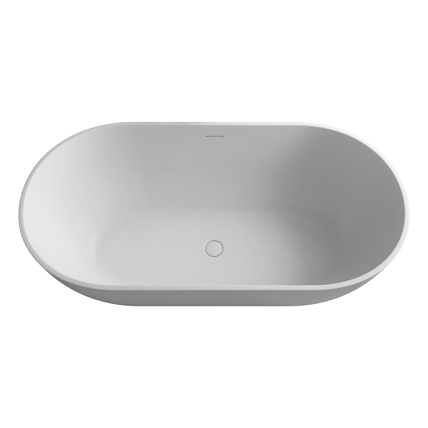 Gina 59" Solid Surface Freestanding Soaking Bathtub - Matte White