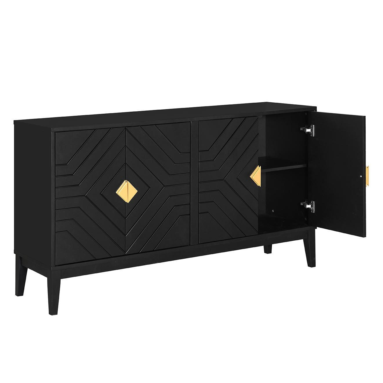 Dalton 4-Door Sideboard Buffet - Black