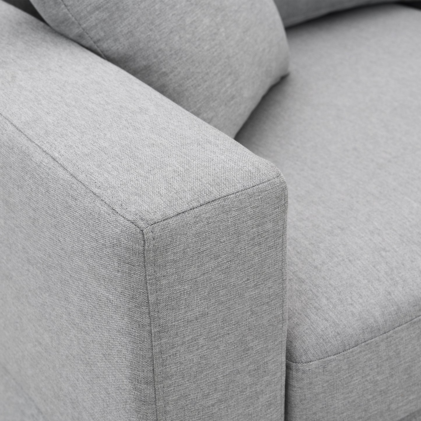 Aria 5-Seat Modular Sectional Set with Convertible Ottoman - Gray
