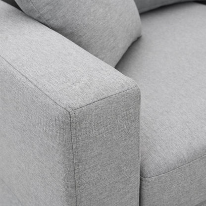 Aria 5-Seat Modular Sectional Set with Convertible Ottoman - Gray