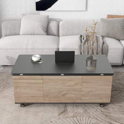 Regalia Modern Lift Top Coffee - Walnut & Black