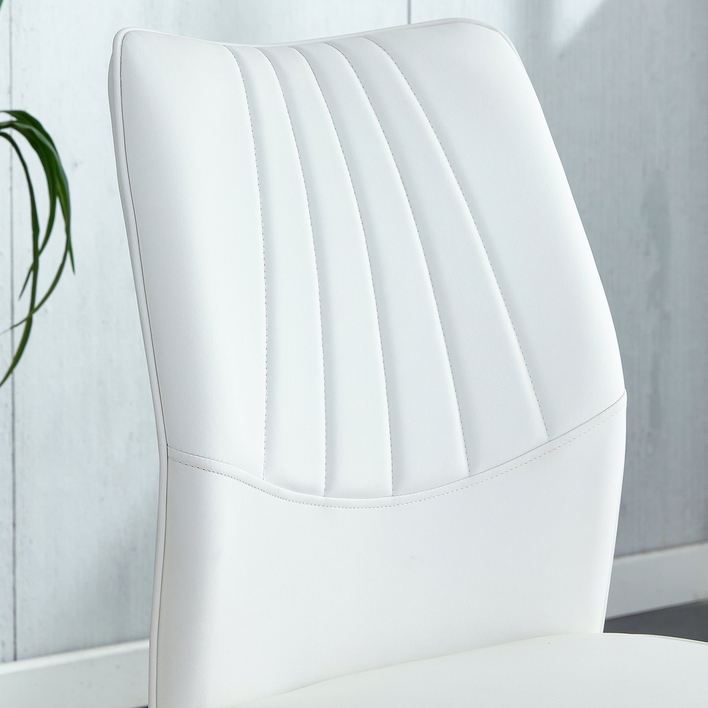 Baylor Dining Chairs with Golden Metal Leg (Set of 4) - White