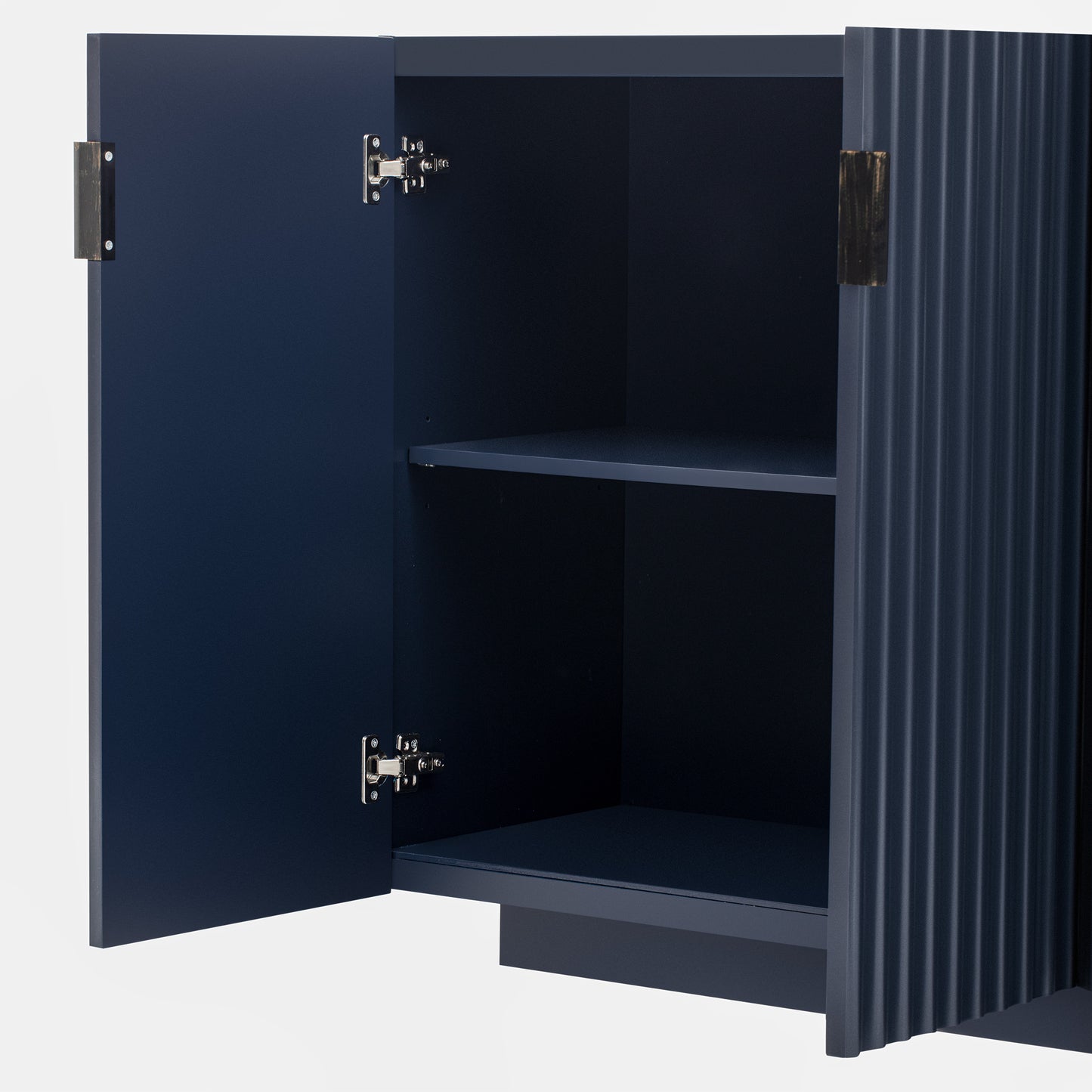 Lyons 4 Wavy Doors Ample Storage Space Sideboar - Navy Blue