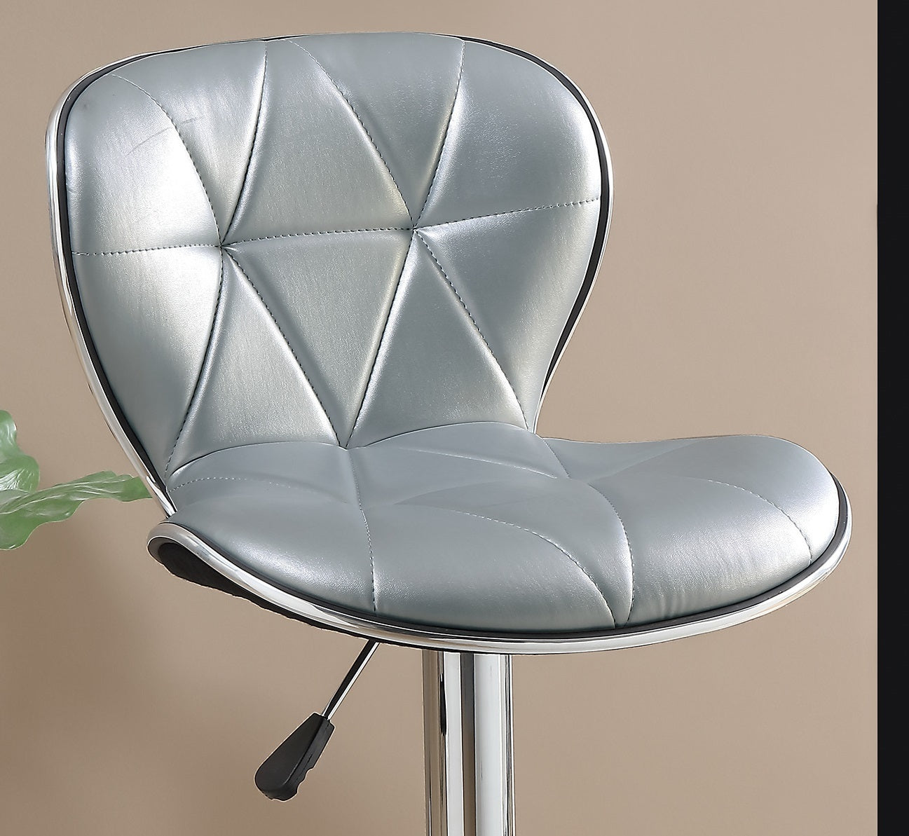 Daimon Faux Leather Adjustable Stool - Silver Set of 2
