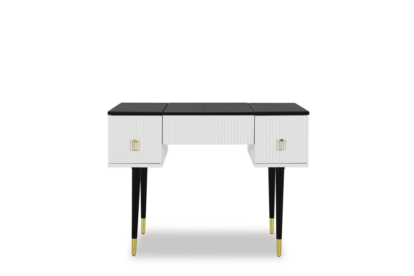 Marble Glow Makeup Vanities Table Set -   White and Black