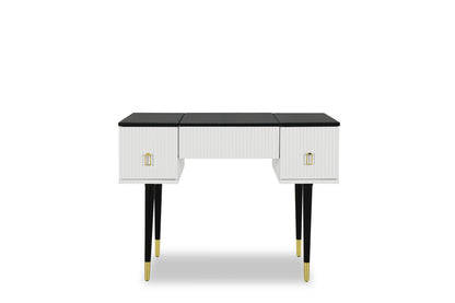 Marble Glow Makeup Vanities Table Set -   White and Black