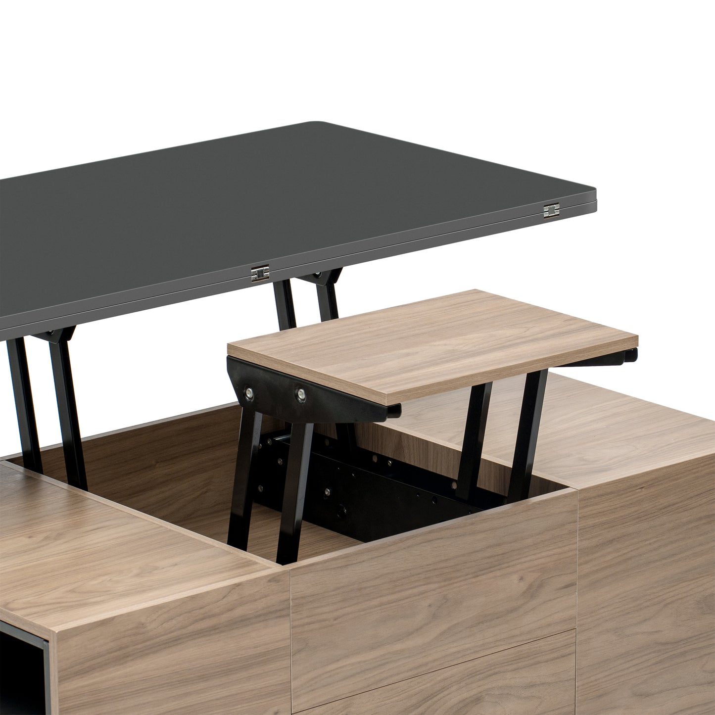 Regalia Modern Lift Top Coffee - Walnut & Black