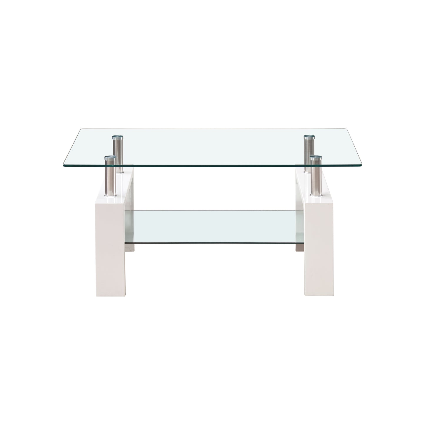 Pearl 2-Tier Coffee Table with Tempered Glass