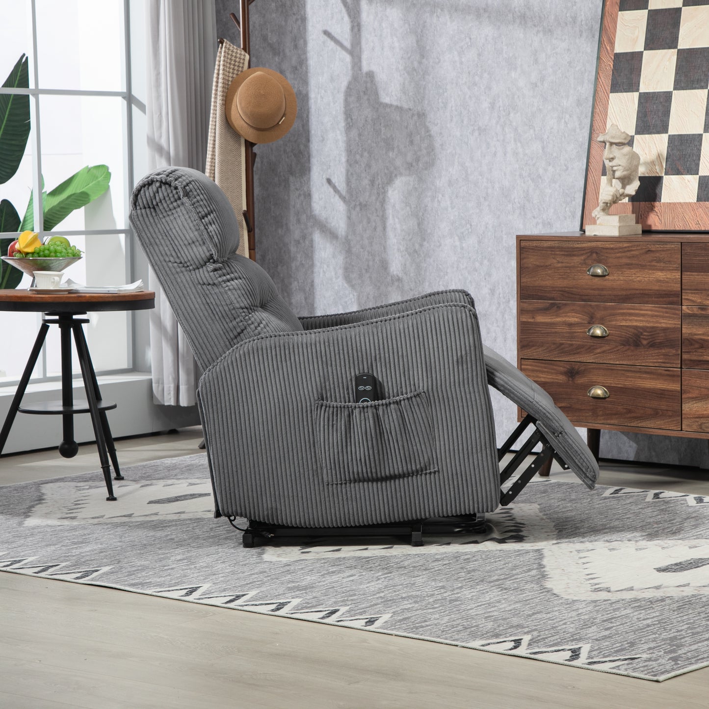 Fraser Electric Recliner Chair - Dark Gray