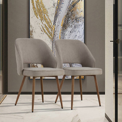 Spencer Dining Chairs with Metal Leg (Set of 4) - Gray