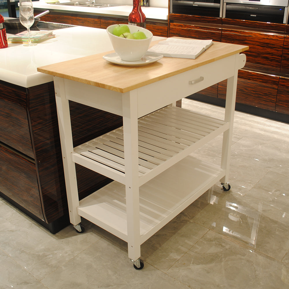 Cruiser Kitchen Island & Kitchen Cart  - White