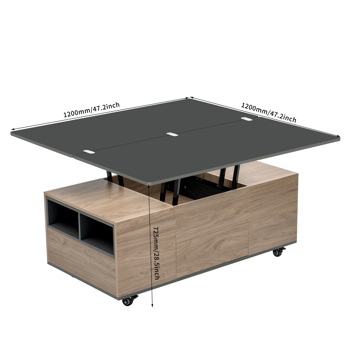 Regalia Modern Lift Top Coffee - Walnut & Black