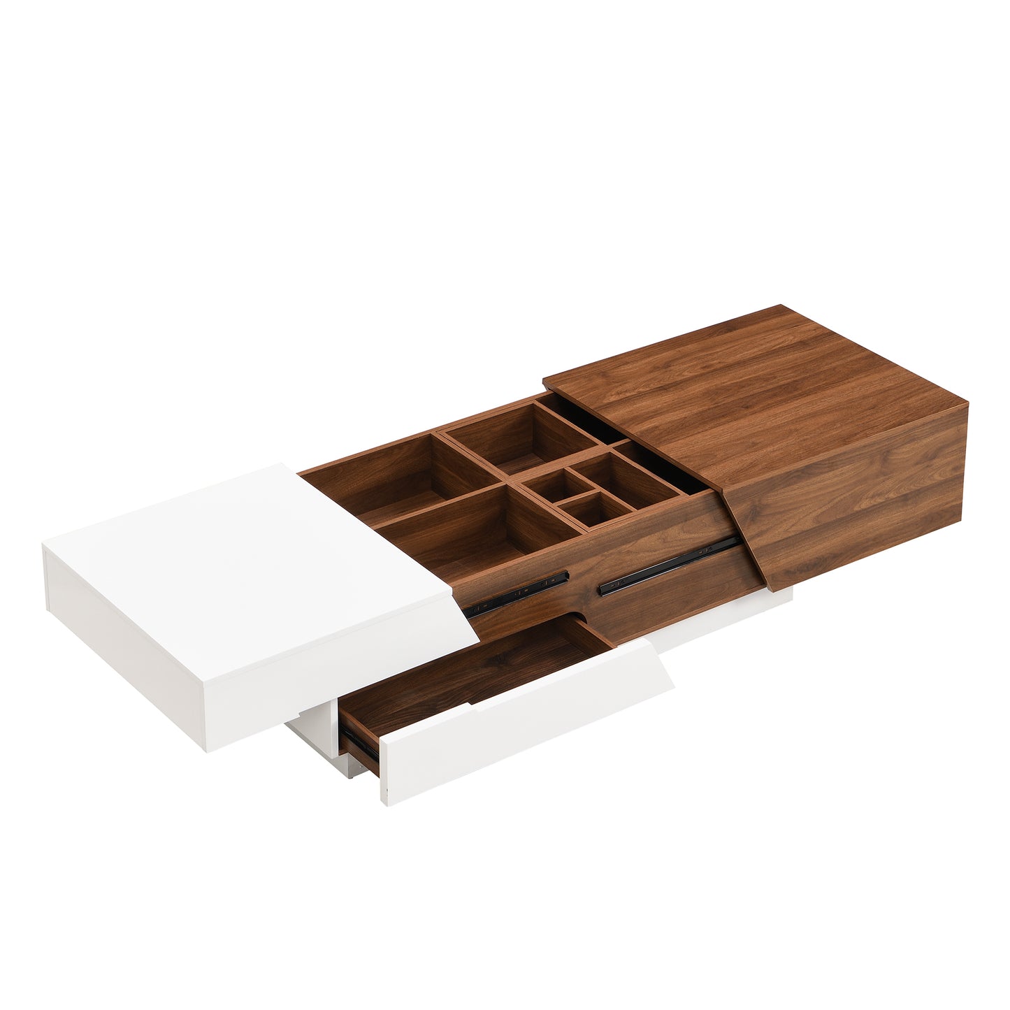 Duo Max Coffee Table - White&Walnut