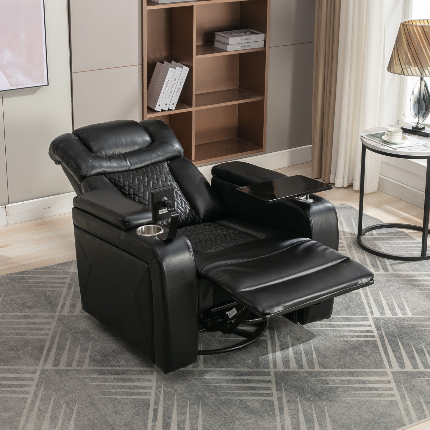 Comfort Max 270 Degree Swivel Power Recliner - Black
