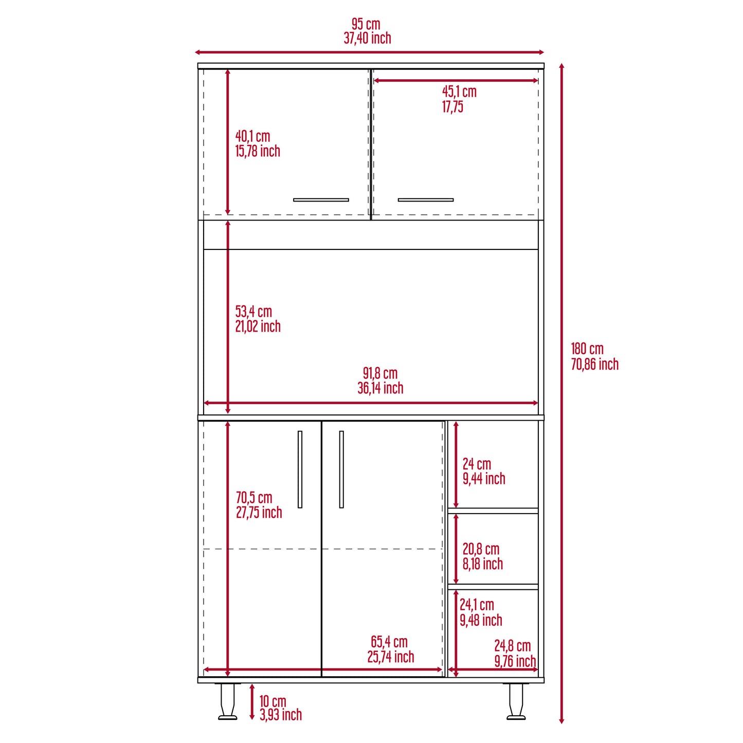 Bayshore 3-Shelf Pantry Cabinet - White