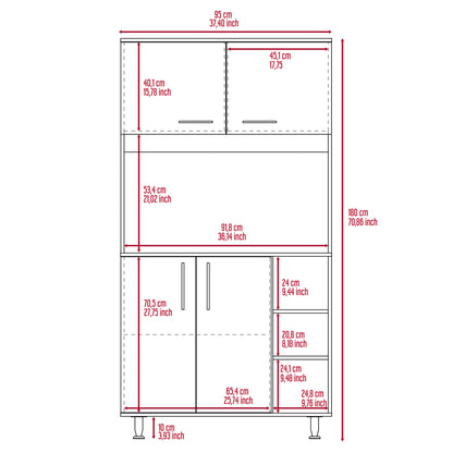 Bayshore 3-Shelf Pantry Cabinet - White